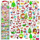Christmas Kawaii Stickers Set – Set of 8 Sheets Stickers for Kids, 3D Stickers for Girls, Foam Stickers for Kids, Cute Stickers, Craft Stickers
